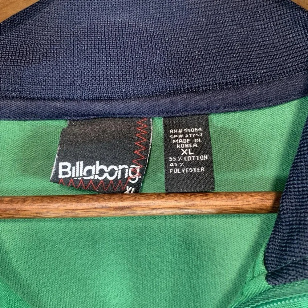 VTG Y2K Billabong Zip Up Jacket XL Green Blue Logo‎